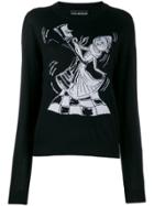 Boutique Moschino Chess Dancers Extrafine Wool Sweater - Black