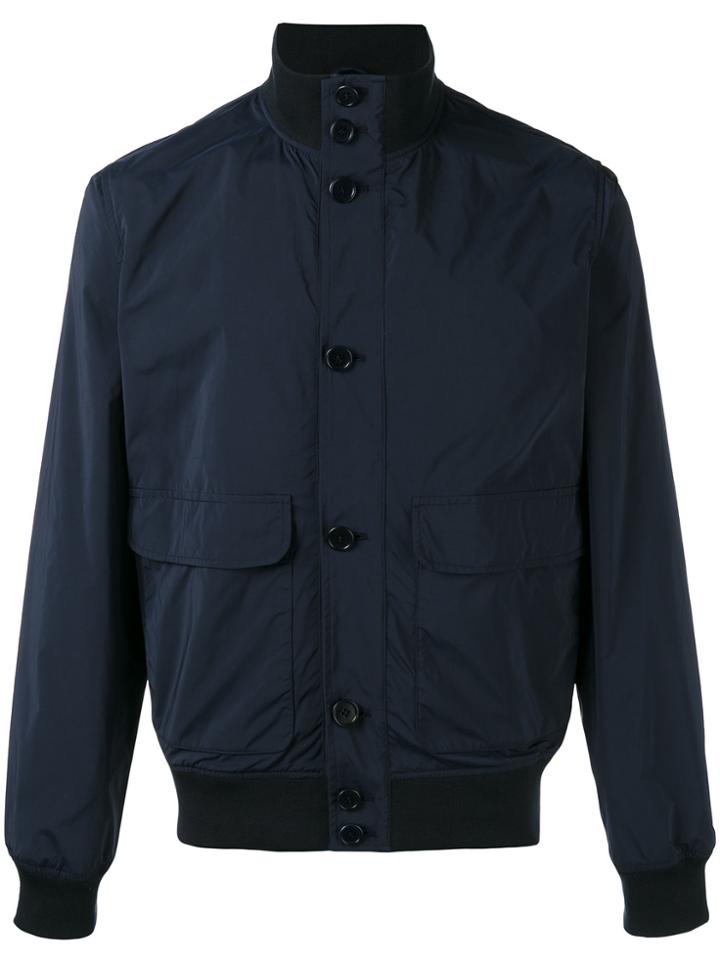 Aspesi Buttoned Bomber Jacket - Blue