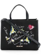 Love Moschino - I Love You Shopper Bag - Women - Cotton/linen/flax/polyurethane - One Size, Women's, Black, Cotton/linen/flax/polyurethane