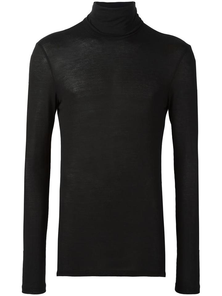 Tom Rebl Turtleneck Slim-fit Sweatshirt, Men's, Size: Large, Black, Viscose