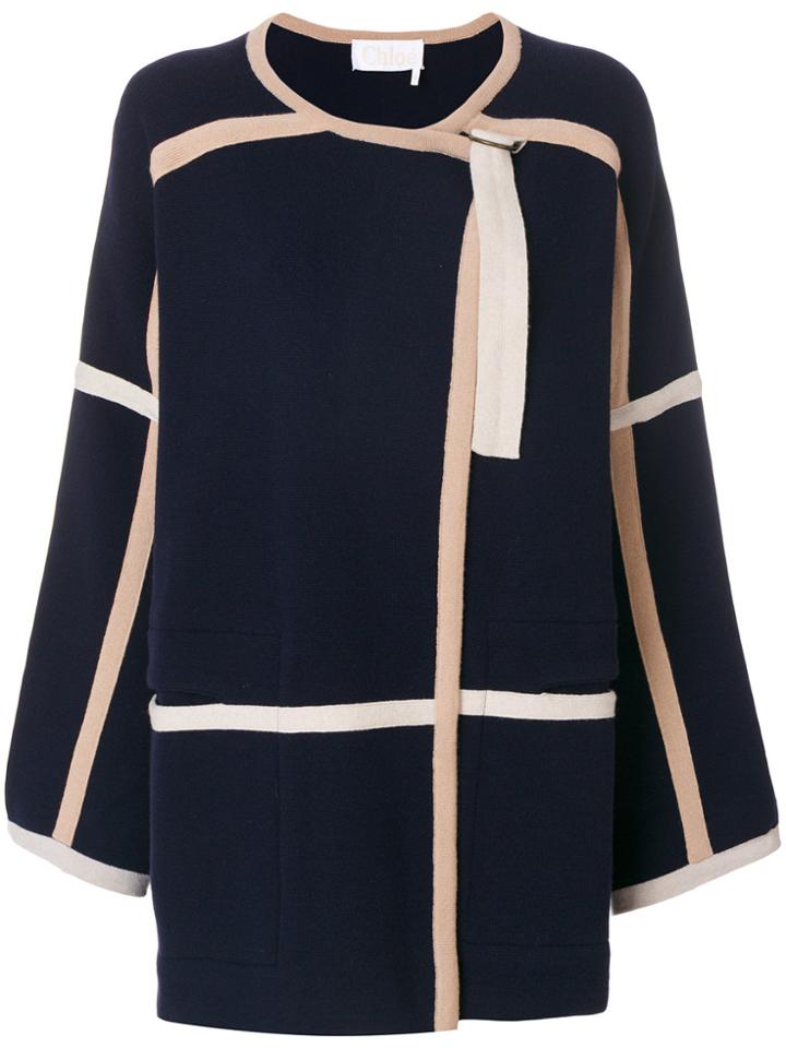 Chloé Belt Detail Coat - Blue