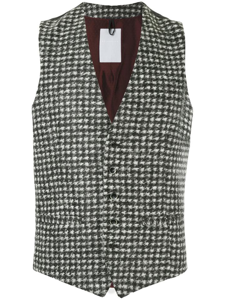 Estnation Checked Waistcoat - Black