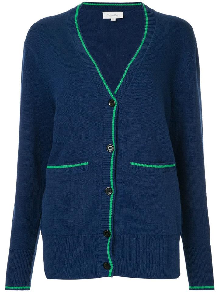 Ck Calvin Klein Contrast Tape Boy Cardigan - Blue