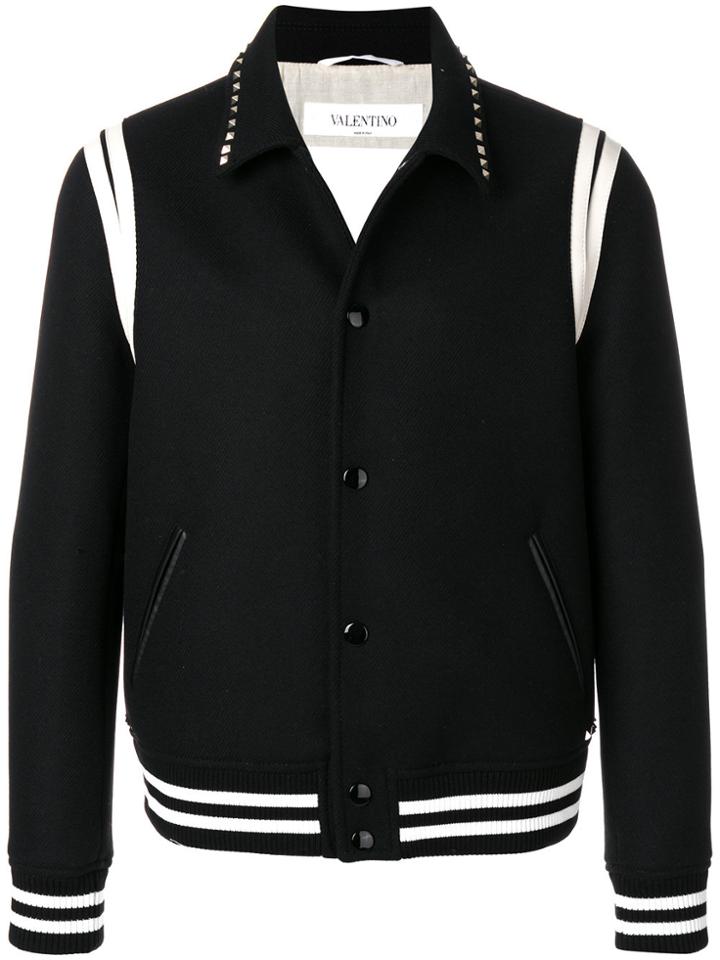 Valentino Studded Collar College Jacket - Black