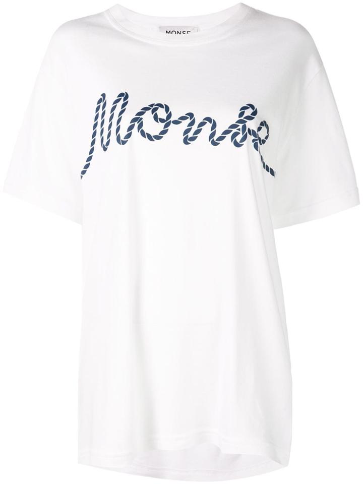 Monse Logo Print Oversized T-shirt - White
