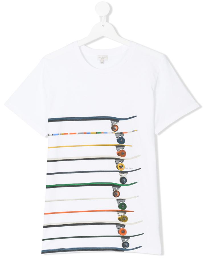 Paul Smith Junior Skateboard Print T-shirt - White