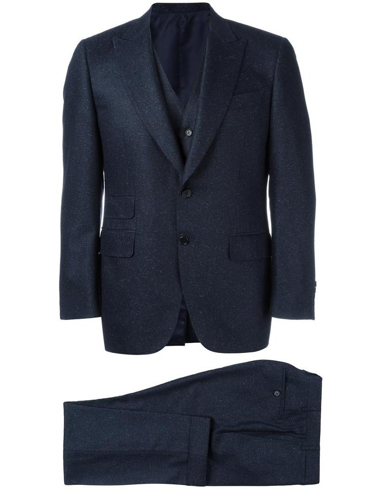 Canali Three-piece Suit, Men's, Size: 52, Blue, Silk/cupro/wool