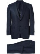 Canali Three-piece Suit, Men's, Size: 52, Blue, Silk/cupro/wool