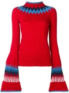 Sonia Rykiel Contrast Neck Jumper - Red