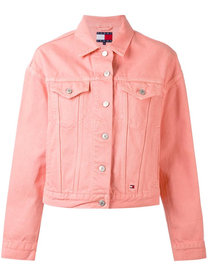 Flap Pocket Denim Jacket - Women - Cotton - S, Pink/purple, Cotton, Tommy Jeans