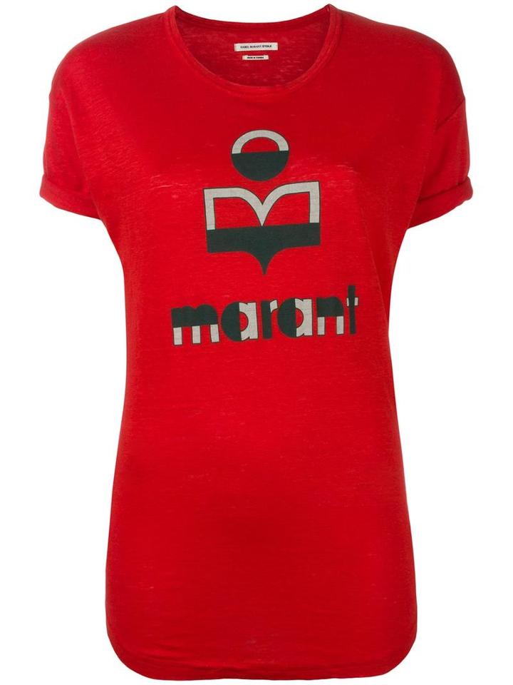 Isabel Marant Étoile Kolda T-shirt, Women's, Size: Small, Red, Linen/flax