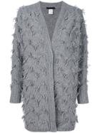Fabiana Filippi Fringed Trim Detailed Cardigan - Grey