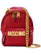 Moschino Backpack Chain Shoulder Bag - Red