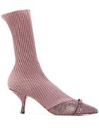 Marco De Vincenzo Ribbed Sock Boots - Pink