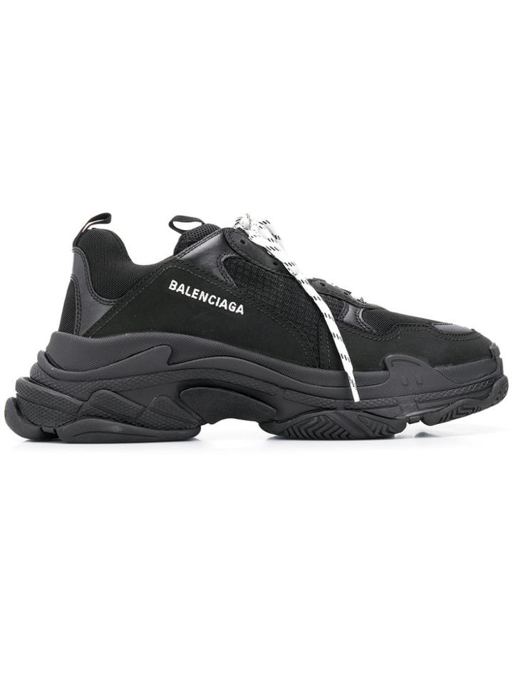 Balenciaga Triple S Clear Sole Sneakers - Black