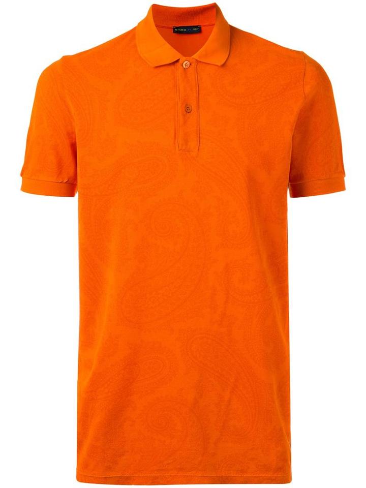 Etro Classic Polo Shirt, Men's, Size: Small, Yellow/orange, Cotton