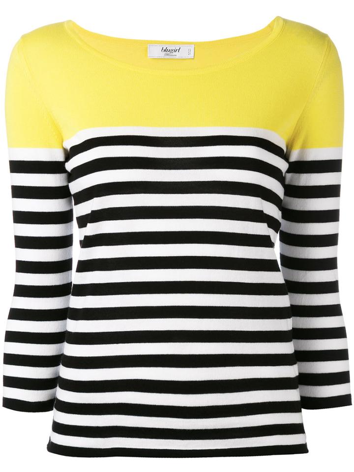 Blugirl - Three-quarter Sleeve Jumper - Women - Cotton - 46, Yellow/orange, Cotton