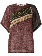 No21 - Printed Panel Blouse - Women - Silk - 40, Black, Silk