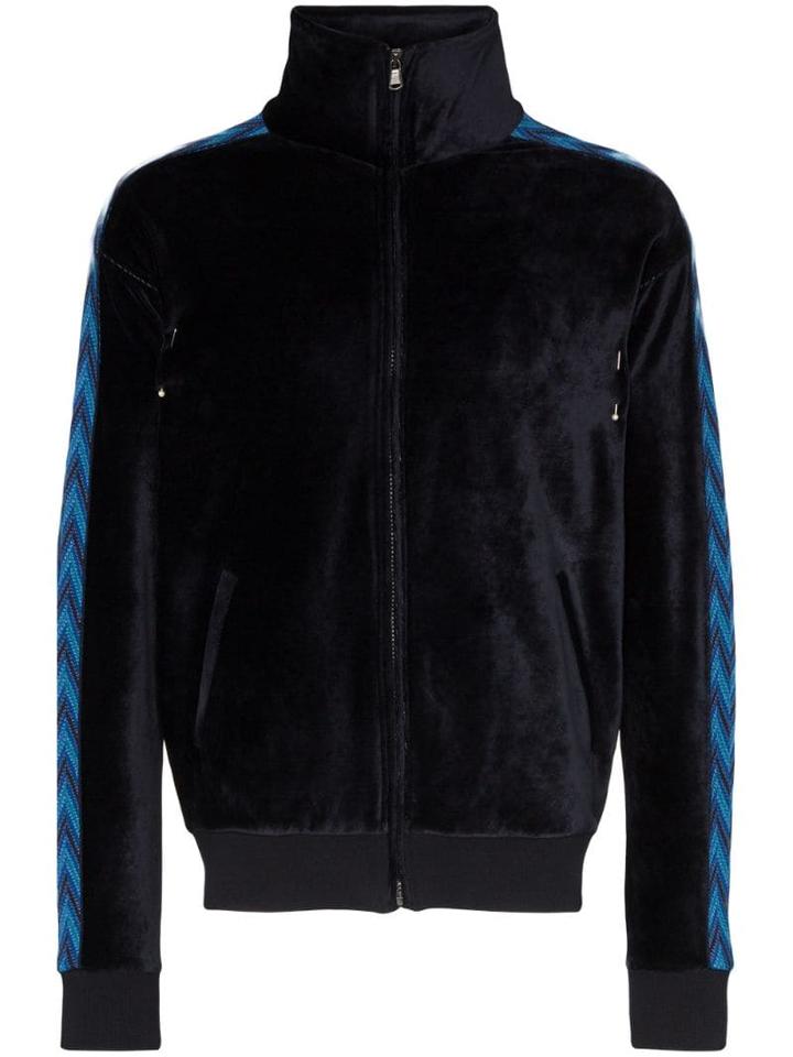 Missoni Velvet Zigzag-stripe Track Jacket - Blue