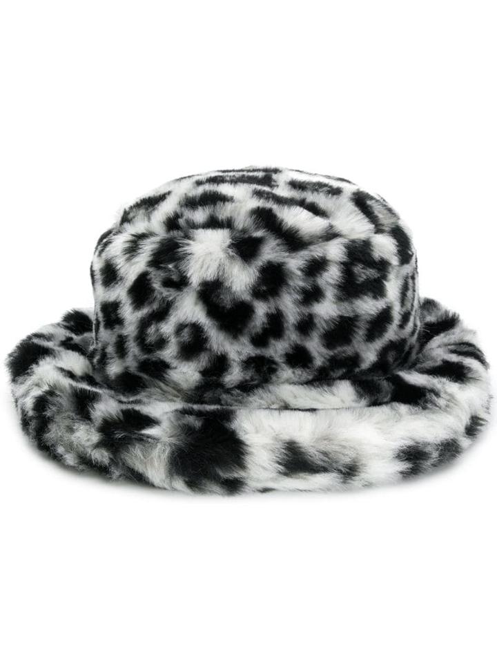 Alberta Ferretti Leopard Print Hat - Black