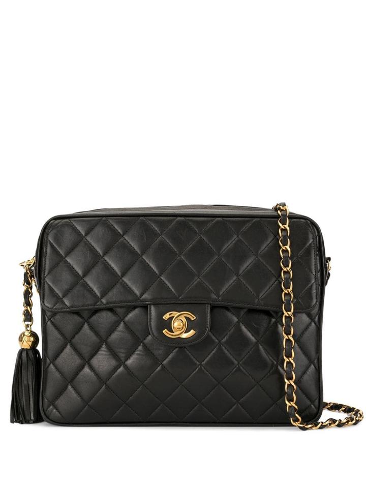 Chanel Vintage Cc Turn-lock Chain Bag - Black