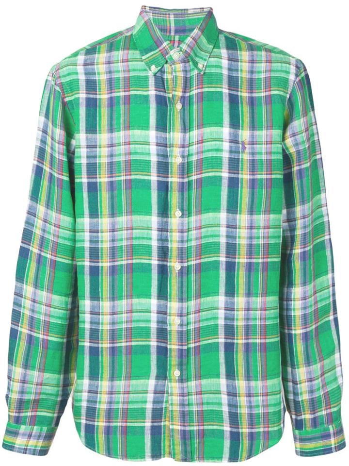 Polo Ralph Lauren Embroidered Logo Check Shirt - Green