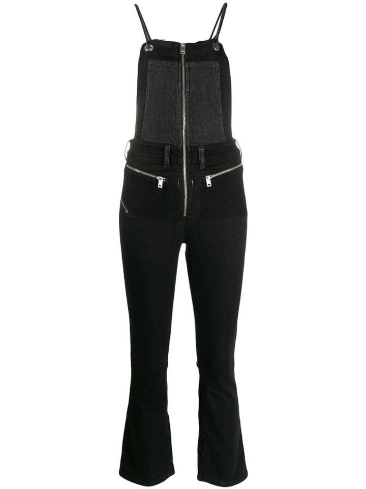 Diesel Cropped Slim-fit Overalls - Black