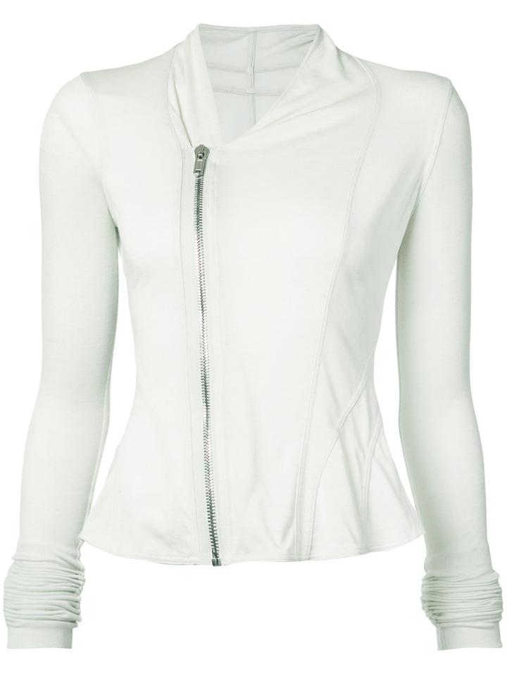 Rick Owens Lilies - Off Centre Fastening Jacket - Women - Cotton/polyamide/viscose - 42, Grey, Cotton/polyamide/viscose