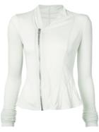 Rick Owens Lilies - Off Centre Fastening Jacket - Women - Cotton/polyamide/viscose - 42, Grey, Cotton/polyamide/viscose