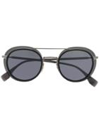Fendi Eyewear Round Aviator-frame Sunglasses - Black