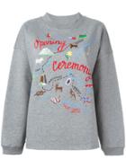 Opening Ceremony Map Embroidery Sweatshirt - Grey