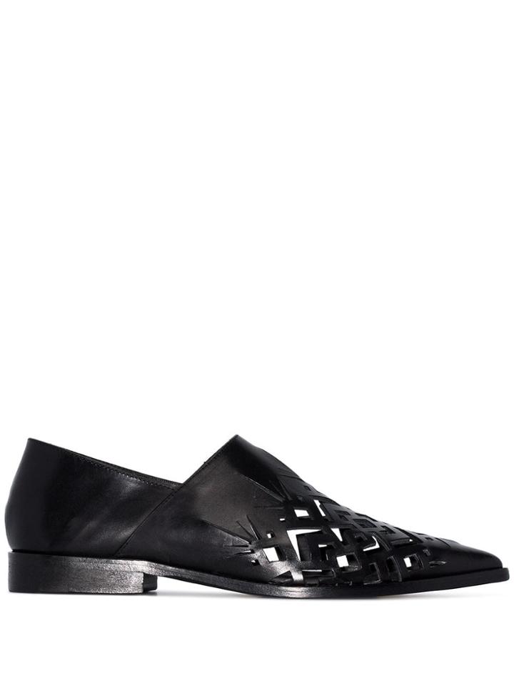 Haider Ackermann Babouch Laser Cut Flat Loafers - Black
