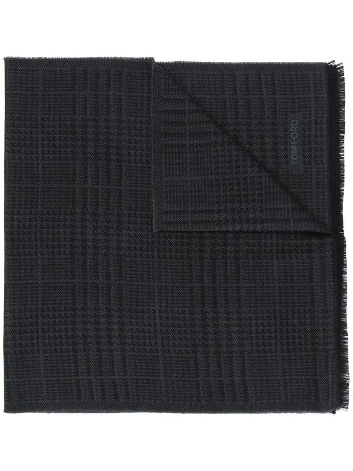 Tom Ford Houndstooth Winter Scarf - Grey