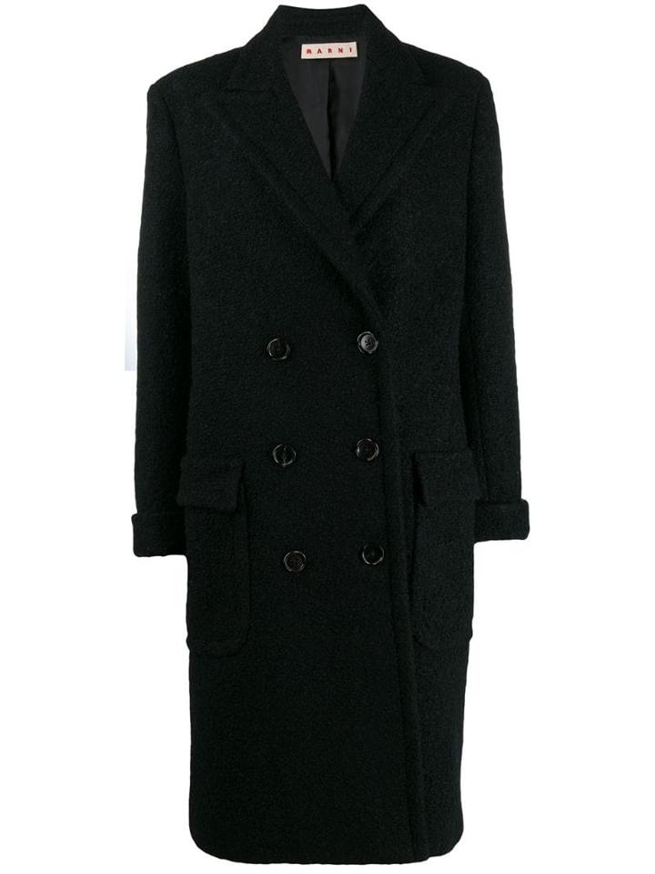 Marni Textured Double Breasted Coat - Black