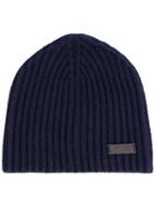 Salvatore Ferragamo - Ribbed Beanie Hat - Men - Cashmere - L, Blue, Cashmere