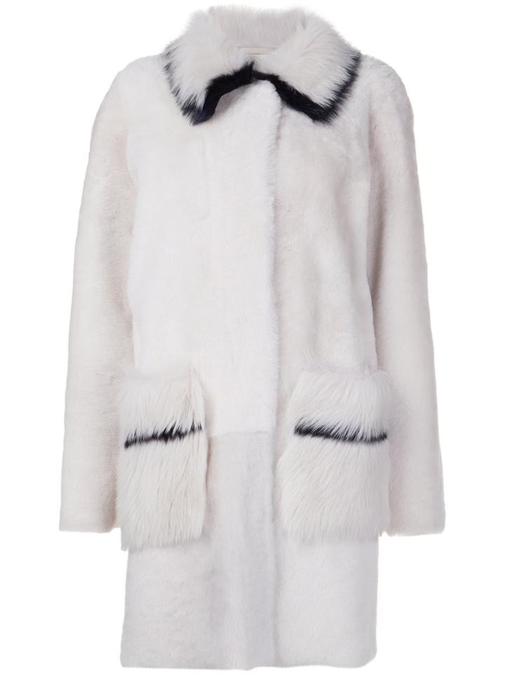 Ines & Marechal 'aquavit' Coat, Women's, Size: 40, White, Lamb Skin/lamb Fur