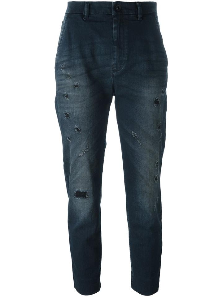 Diesel Distressed Jeans, Women's, Size: 25, Blue, Cotton/spandex/elastane