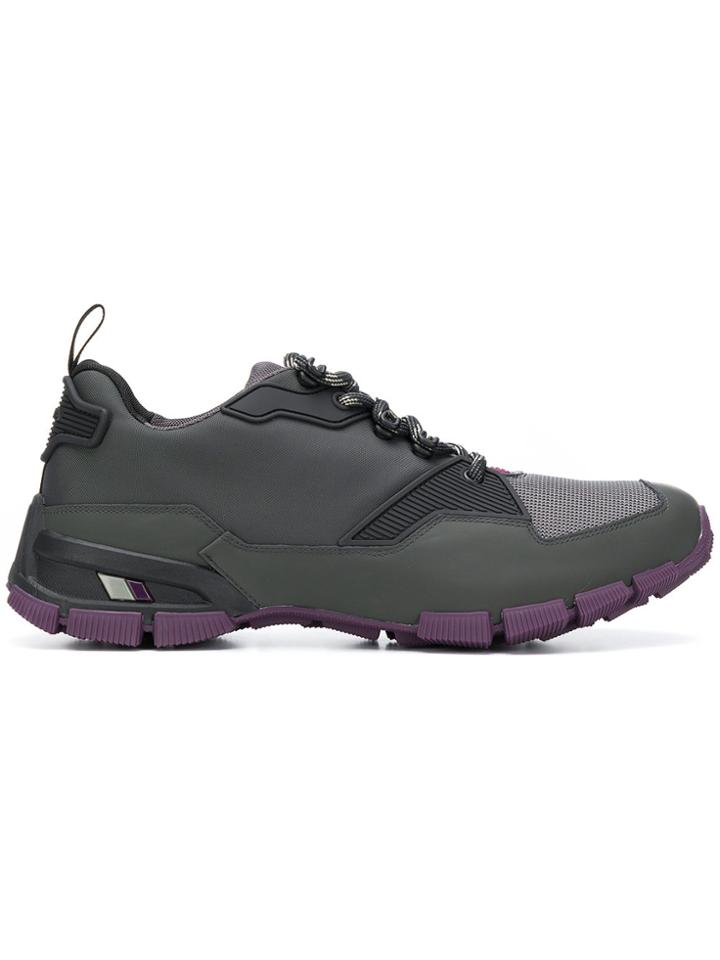 Prada Contrast Low-top Sneakers - Grey