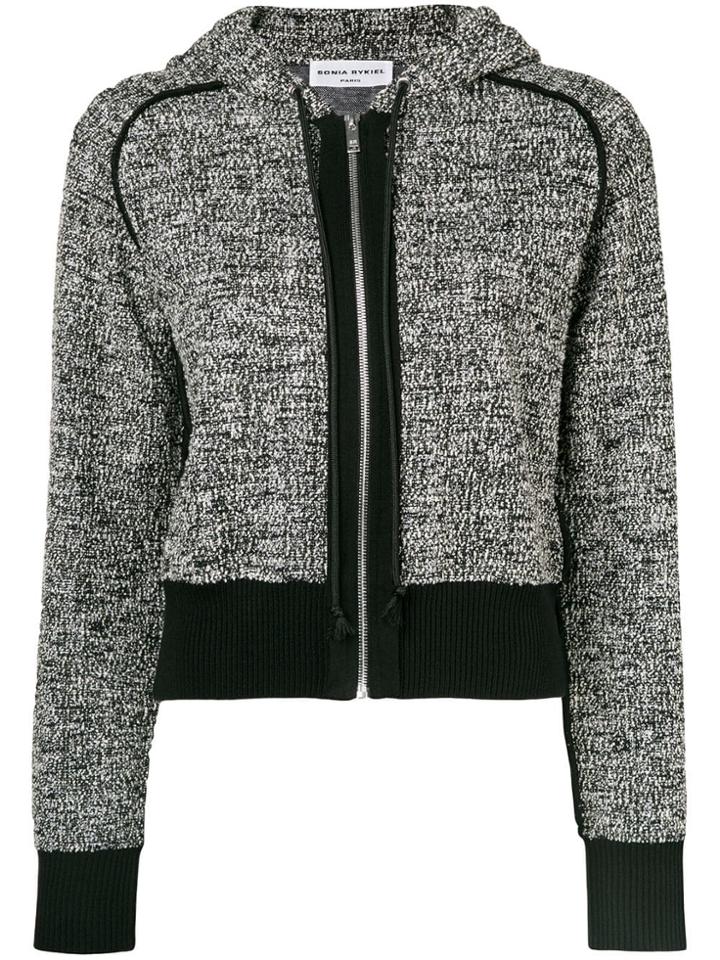 Sonia Rykiel Cropped Zip Front Hoodie - Black