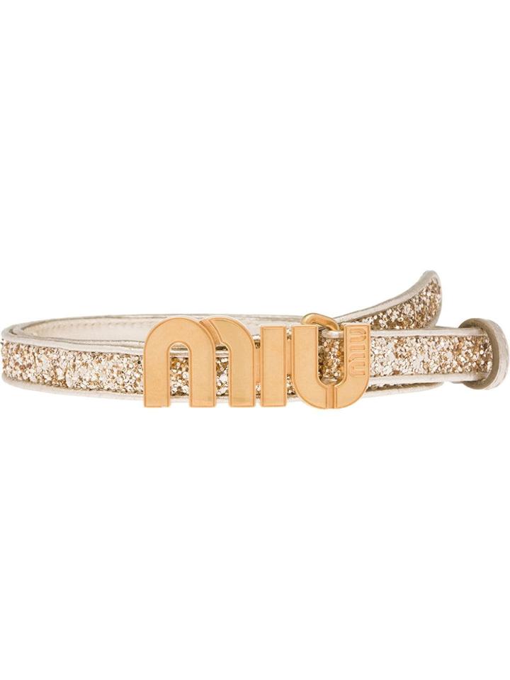 Miu Miu Leather Belt - Metallic