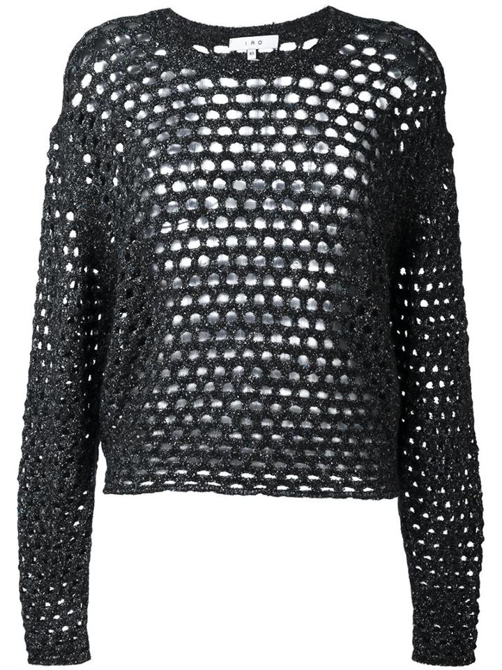 Iro - Open Knit Jumper - Women - Wool/alpaca/cotton/viscose - S, Black, Wool/alpaca/cotton/viscose