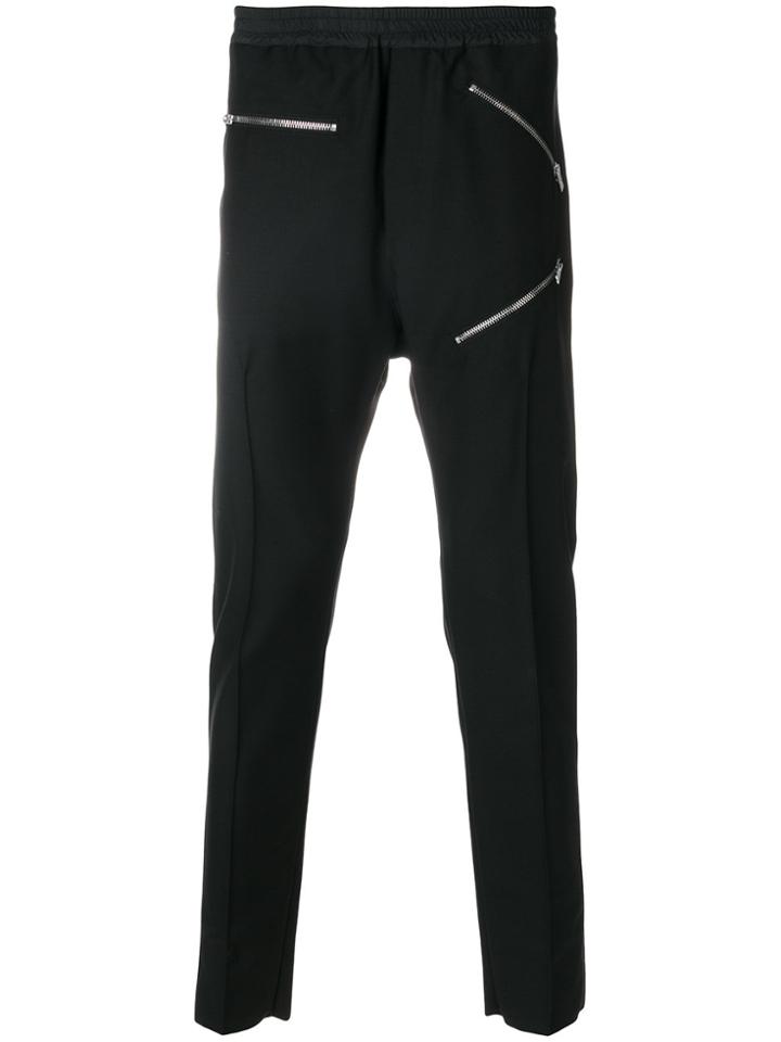 Les Hommes Urban Zip Detail Trousers - Black