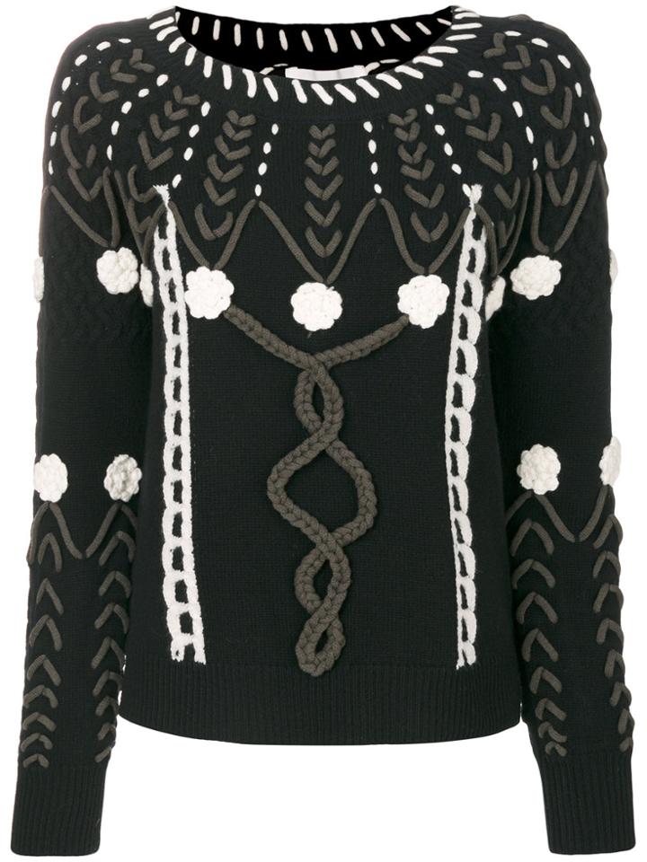 Michel Klein Stitch Patterned Sweater - Black