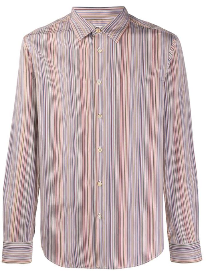Paul Smith Slim-fit Signature Stripe Shirt - Neutrals