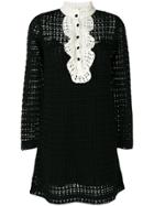 Red Valentino Contrast Knitted Dress - Black