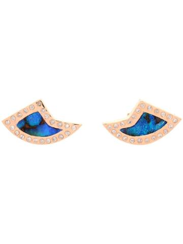 Dezso Opal And Diamond Shark Fin Earrings - Blue