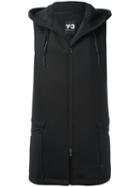 Y-3 Sleeveless Hooded Jacket, Men's, Size: Medium, Black, Polyester/spandex/elastane