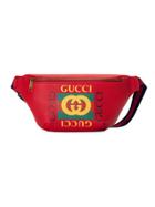 Gucci Gucci Print Leather Belt Bag - Red