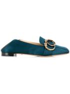 Charlotte Olympia Buckle Detail Mules - Green