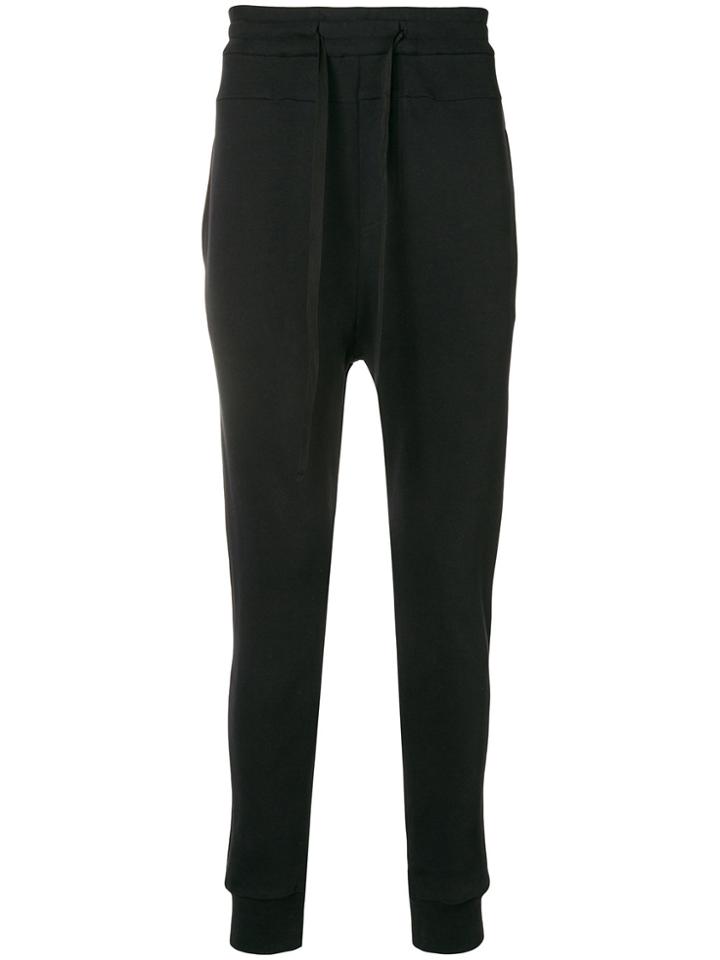 Ann Demeulemeester Droped Crotch Track Trousers - Black